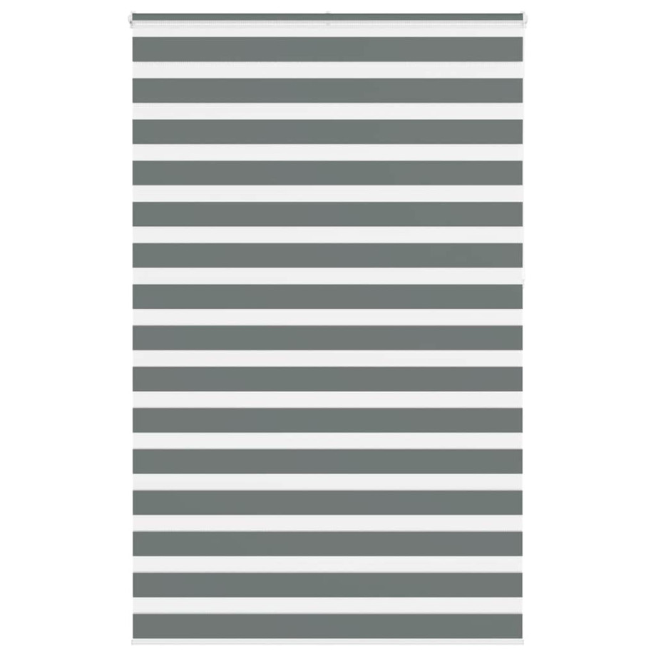 vidaXL Zebra rolgordijn 150x230 cm stofbreedte 145,9 cm donkergrijs afbeelding 1