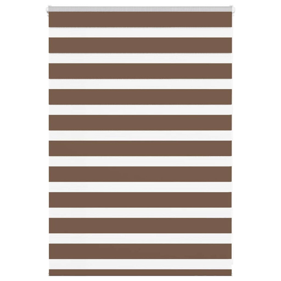 vidaXL Zebra rolgordijn 110x100 cm stofbreedte 105,9cm polyester bruin vidaXL Zebra rolgordijn 110x100 cm stofbreedte 105,9cm polyester bruin afbeelding 1