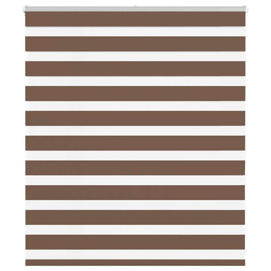 vidaXL Zebra rolgordijn 130x100 cm stofbreedte 125,9cm polyester bruin afbeelding 1
