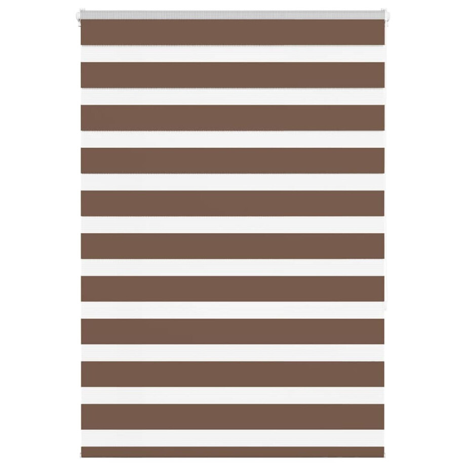 vidaXL Zebra rolgordijn 105x150 cm stofbreedte 100,9cm polyester bruin vidaXL Zebra rolgordijn 105x150 cm stofbreedte 100,9cm polyester bruin afbeelding 1
