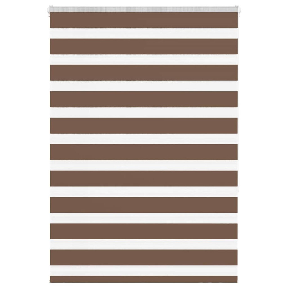 vidaXL Zebra rolgordijn 110x150 cm stofbreedte 105,9cm polyester bruin vidaXL Zebra rolgordijn 110x150 cm stofbreedte 105,9cm polyester bruin afbeelding 1