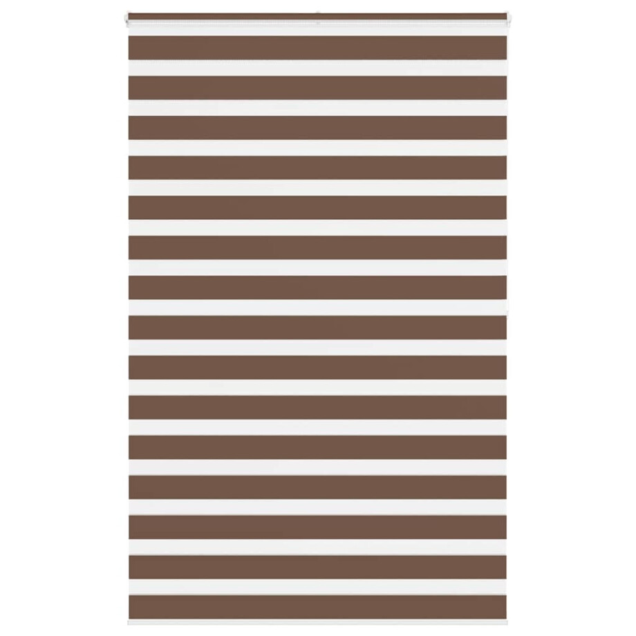 vidaXL Zebra rolgordijn 150x200 cm stofbreedte 145,9cm polyester bruin afbeelding 1