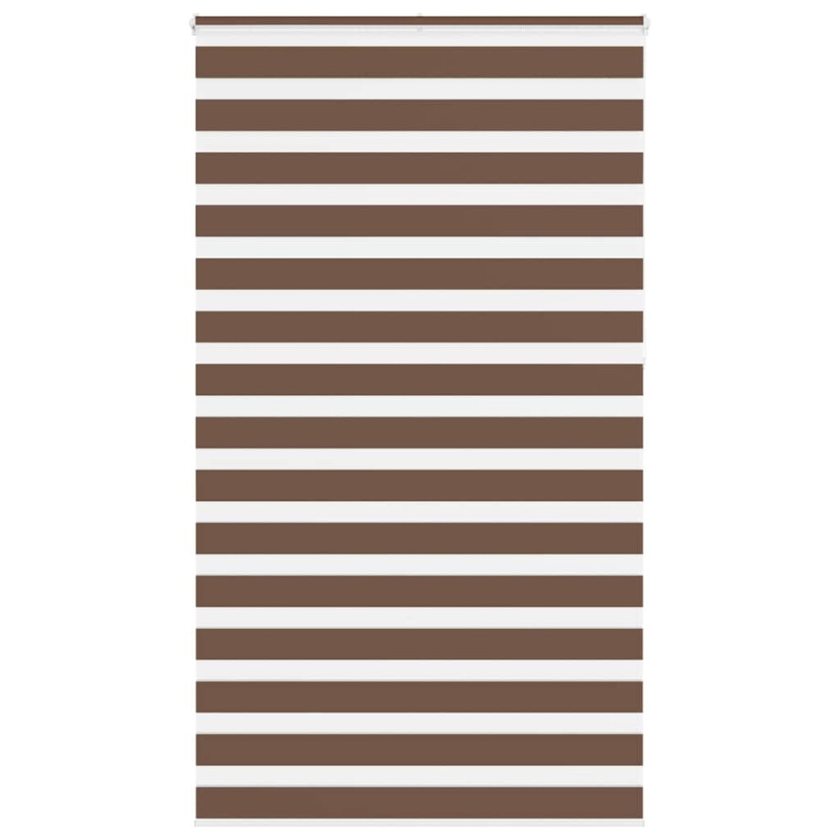 vidaXL Zebra rolgordijn 130x230 cm stofbreedte 125,9cm polyester bruin afbeelding 1