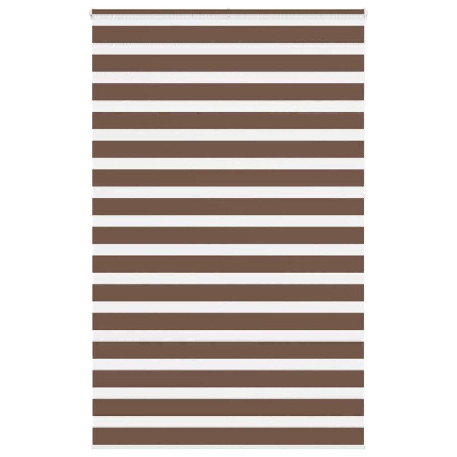 vidaXL Zebra rolgordijn 140x230 cm stofbreedte 135,9cm polyester bruin afbeelding 1