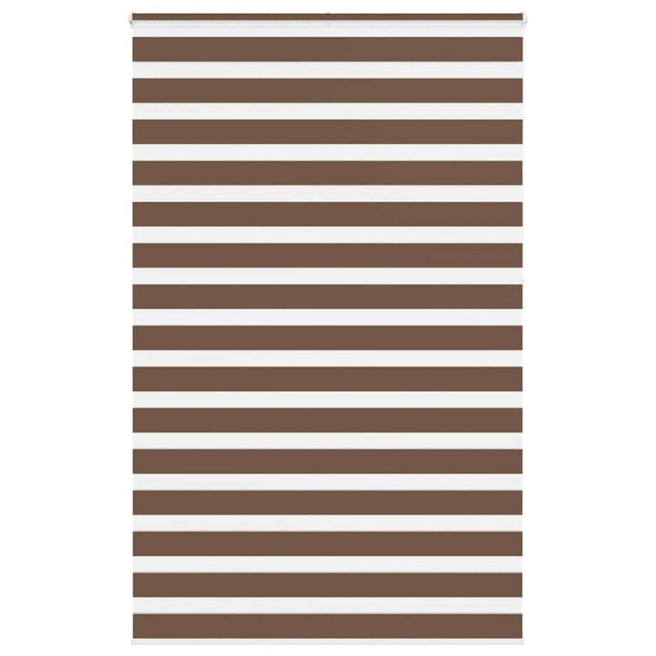 vidaXL Zebra rolgordijn 150x230 cm stofbreedte 145,9cm polyester bruin afbeelding 1