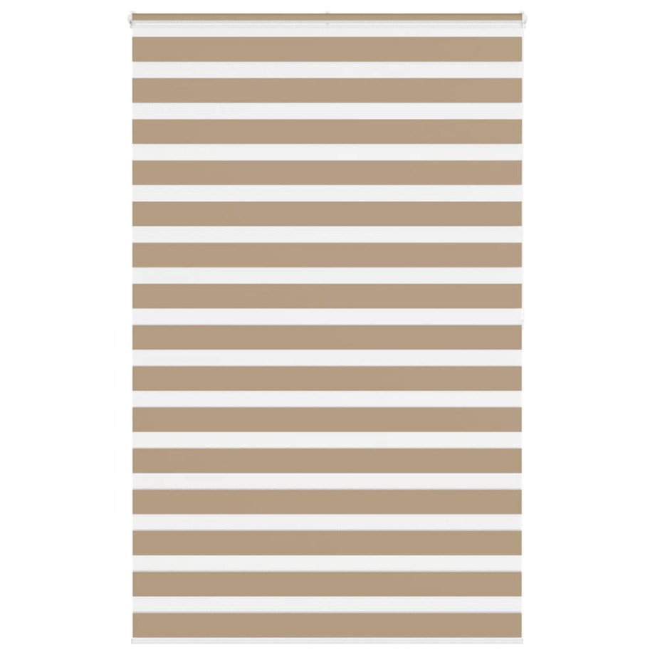 vidaXL Zebra Blind 140x200 cm stofbreedte 135,9 cm polyester zandbruin afbeelding 1
