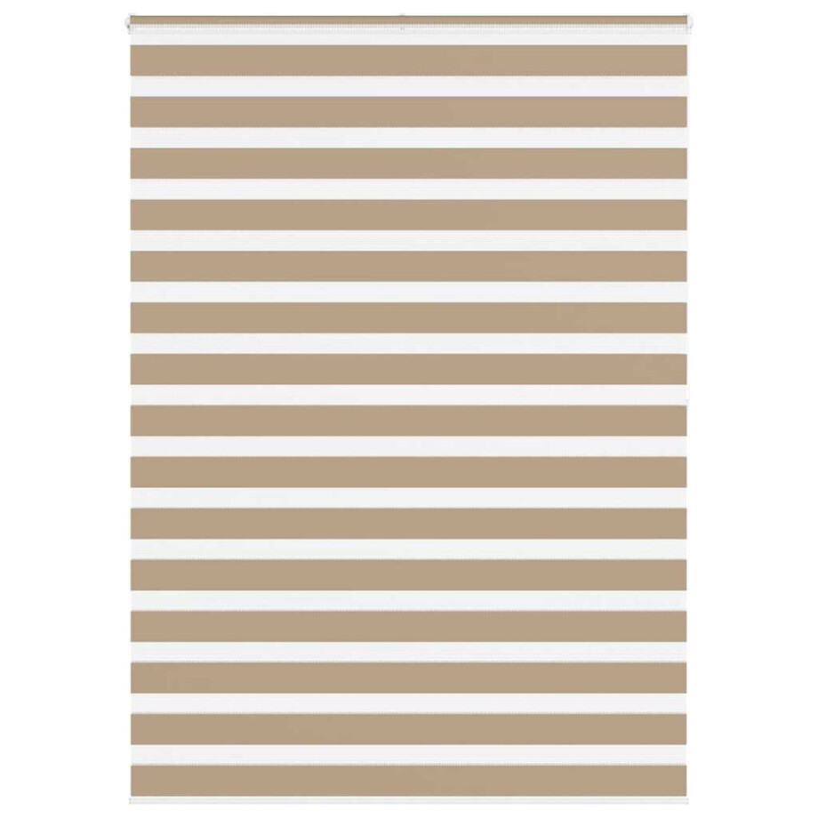 vidaXL Zebra Blind 160x200 cm stofbreedte 155,9 cm polyester zandbruin afbeelding 1