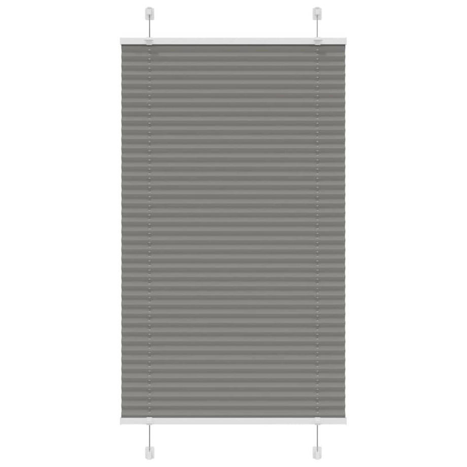 vidaXL Plissé rolgordijn 75x150 cm stofbreedte 74,4 cm antraciet afbeelding 1