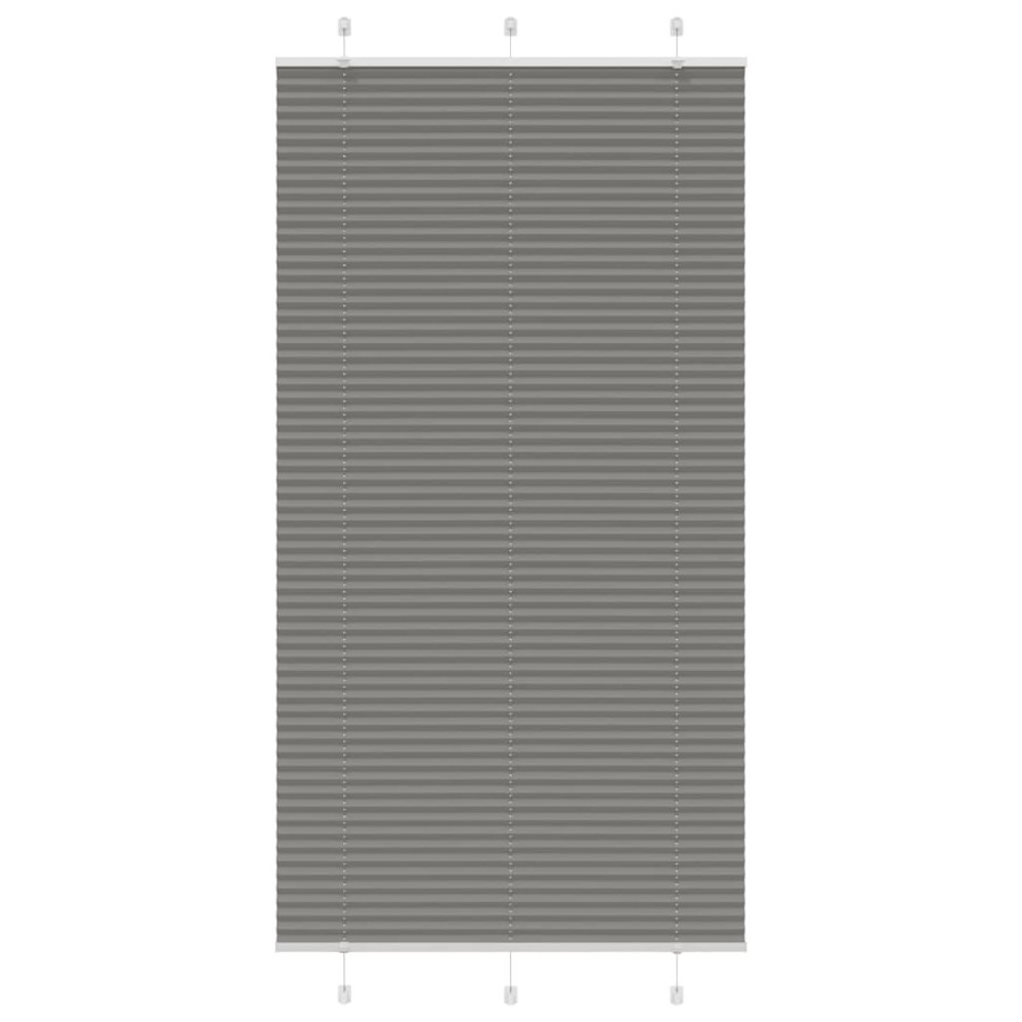 vidaXL Plissé rolgordijn 105x200 cm stofbreedte 104,4 cm antraciet afbeelding 1