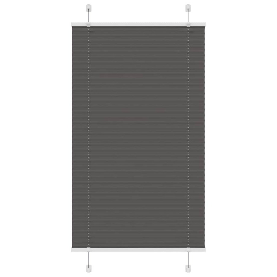 vidaXL Plissé rolgordijn 70x100 cm stofbreedte 69,4 cm polyester zwart afbeelding 1