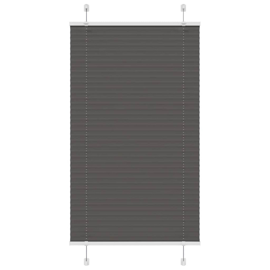 vidaXL Plissé rolgordijn 75x100 cm stofbreedte 74,4 cm polyester zwart afbeelding 1