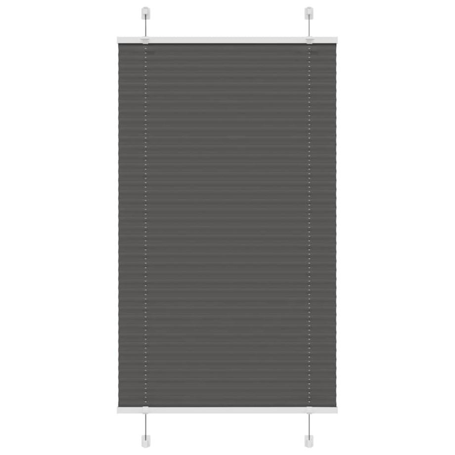 vidaXL Plissé rolgordijn 80x100 cm stofbreedte 79,4 cm polyester zwart afbeelding 1