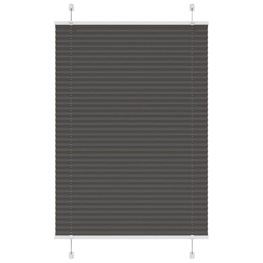 vidaXL Plissé rolgordijn 85x100 cm stofbreedte 84,4 cm polyester zwart afbeelding 1