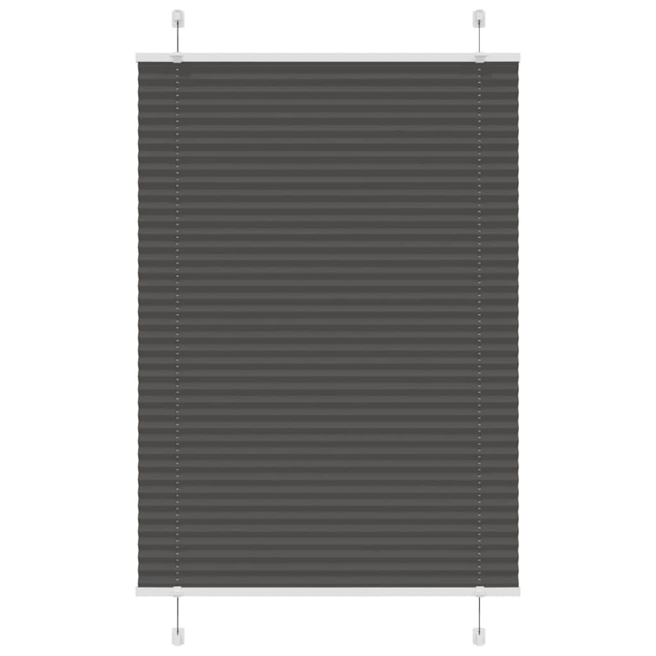 vidaXL Plissé rolgordijn 100x100 cm stofbreedte 99,4cm polyester zwart afbeelding 1