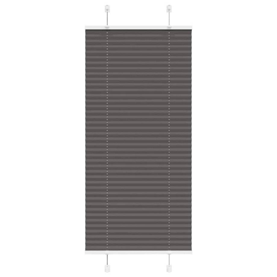 vidaXL Plissé rolgordijn 55x150 cm stofbreedte 54,4 cm polyester zwart afbeelding 1