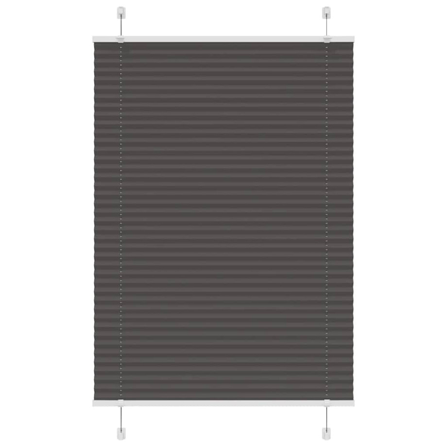 vidaXL Plissé rolgordijn 100x150 cm stofbreedte 99,4cm polyester zwart afbeelding 1