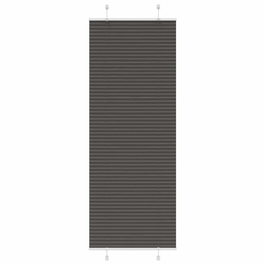 vidaXL Plissé rolgordijn 75x200 cm stofbreedte 74,4 cm polyester zwart afbeelding 1