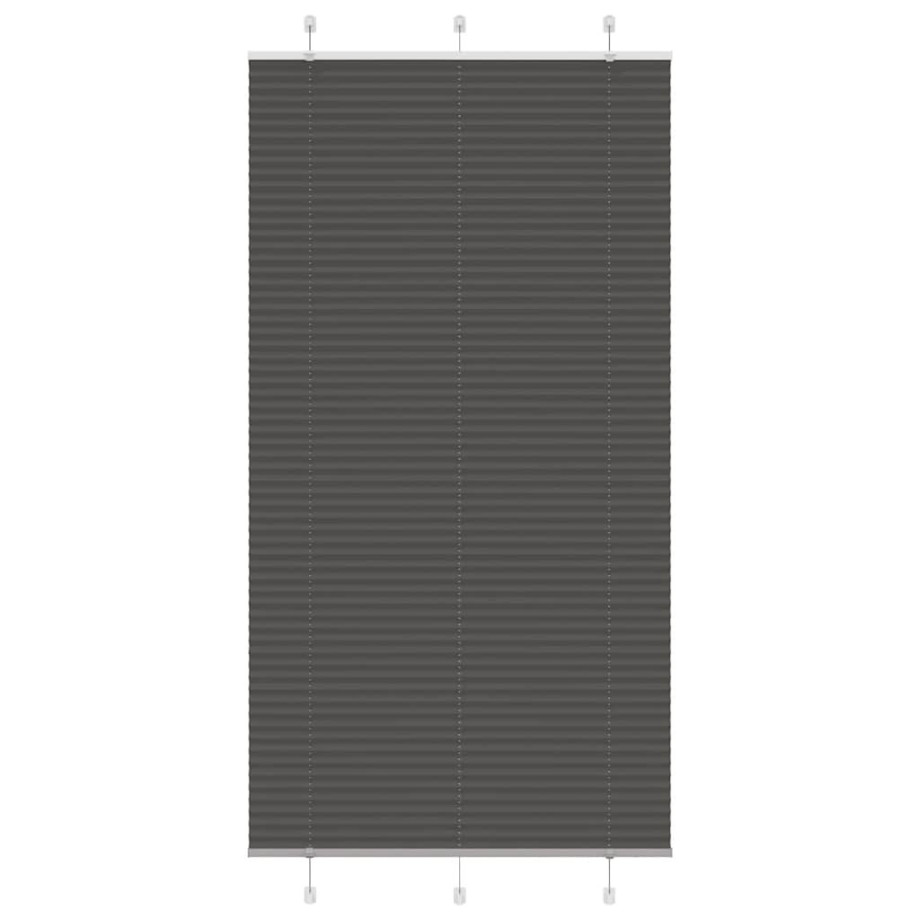 vidaXL Plissé rolgordijn 105x200cm stofbreedte 104,4cm polyester zwart afbeelding 1