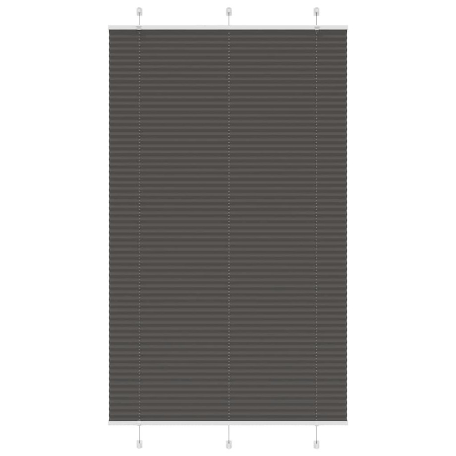 vidaXL Plissé rolgordijn 120x200cm stofbreedte 119,4cm polyester zwart afbeelding 1