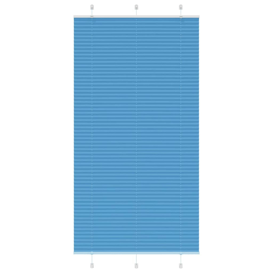 vidaXL Plissé rolgordijn 110x200cm stofbreedte 109,4cm polyester blauw afbeelding 1