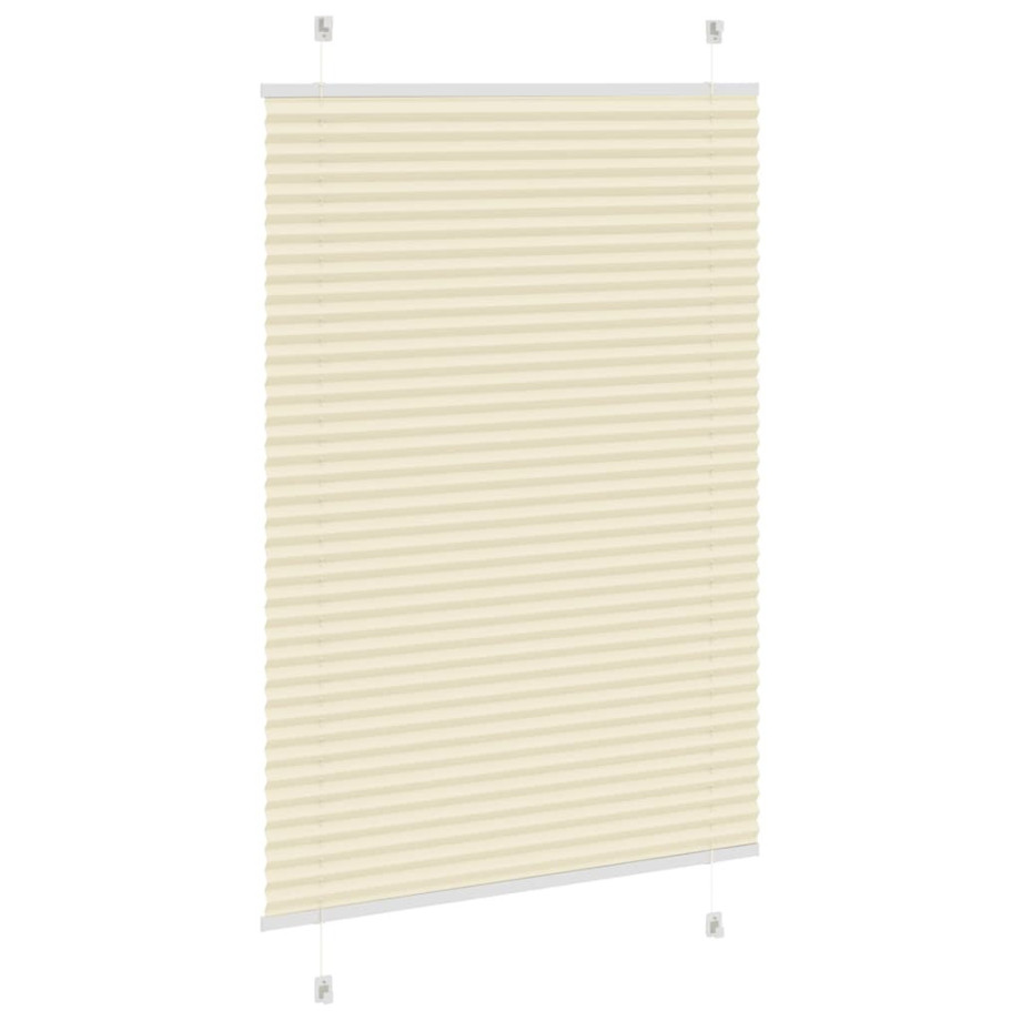 vidaXL Plissé rolgordijn 85x100 cm stofbreedte 84,4 cm polyester crème afbeelding 1