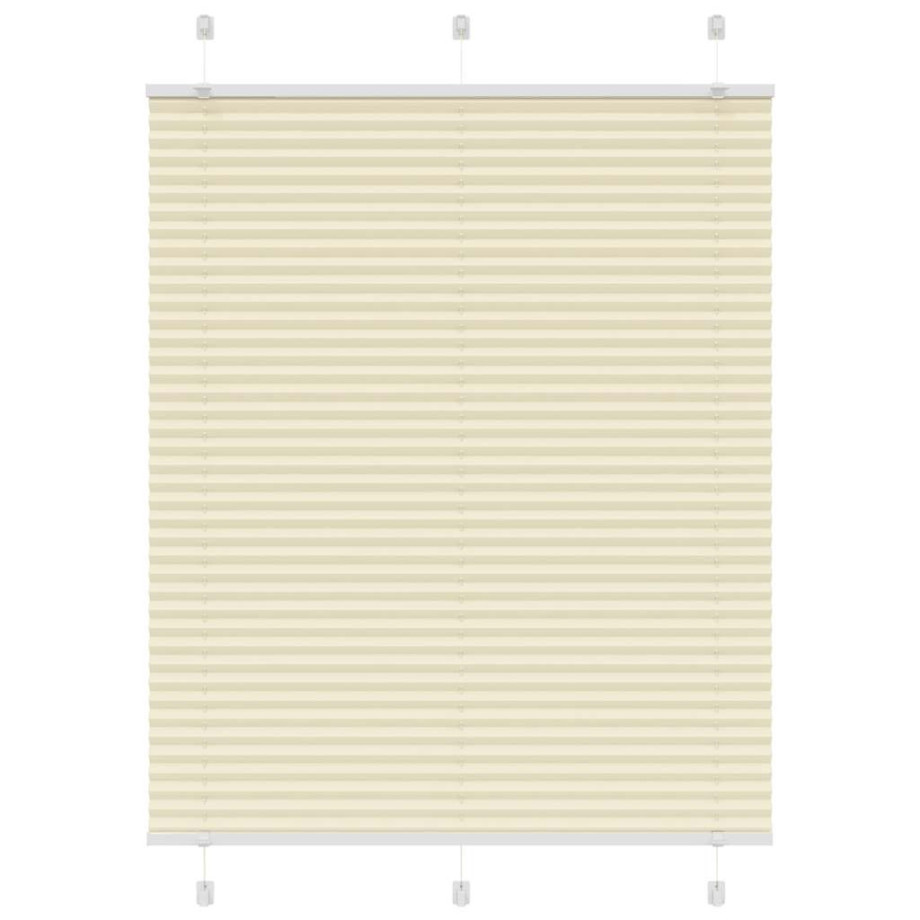 vidaXL Plissé rolgordijn 105x100cm stofbreedte 104,4cm polyester crème afbeelding 1