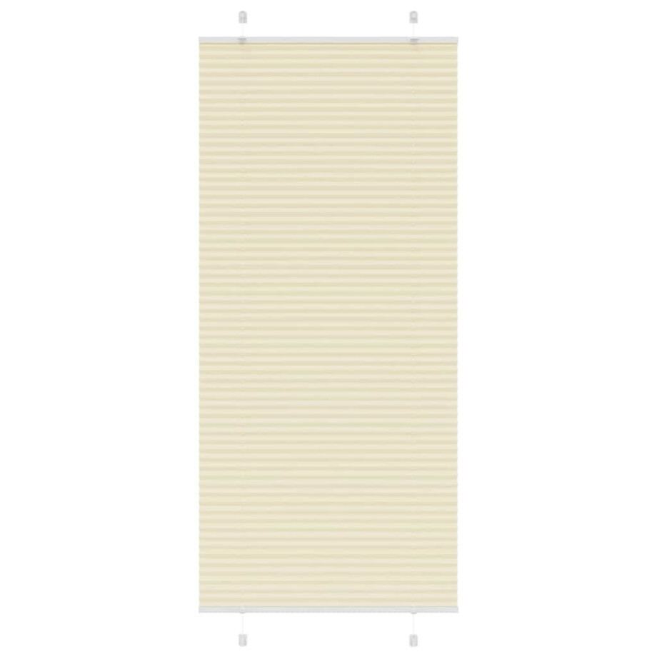 vidaXL Plissé rolgordijn 90x200 cm stofbreedte 89,4 cm polyester crème afbeelding 1