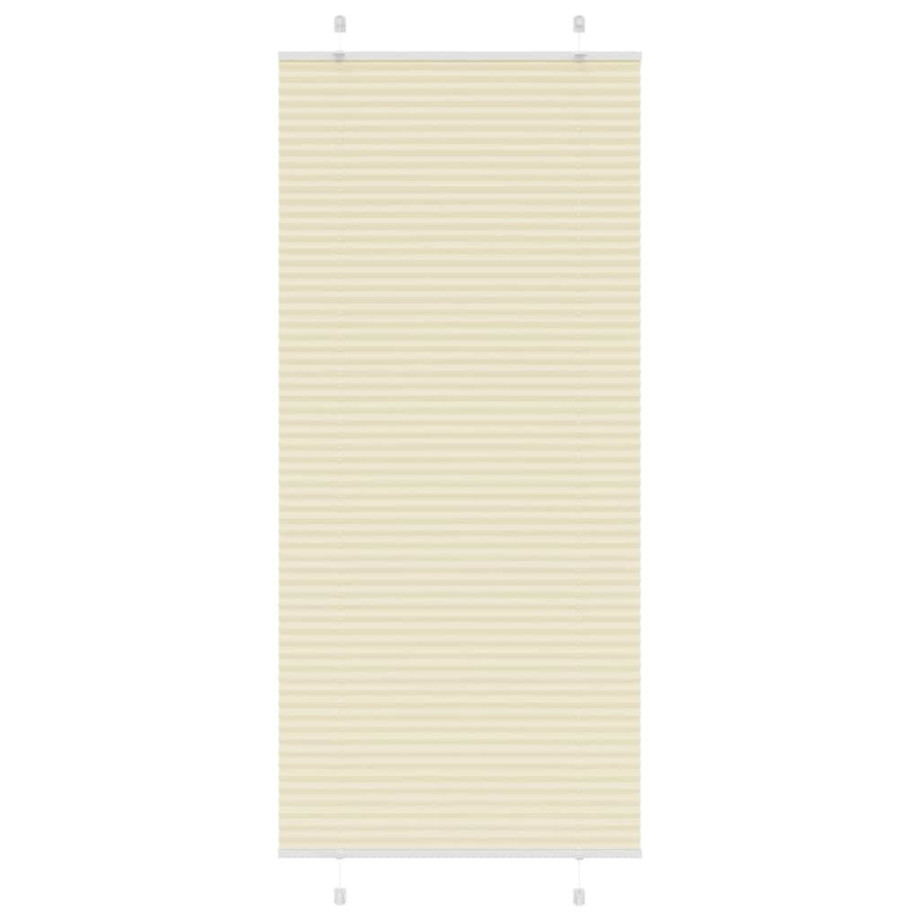 vidaXL Plissé rolgordijn 90x200 cm stofbreedte 89,4 cm polyester crème afbeelding 1