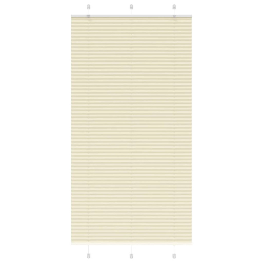 vidaXL Plissé rolgordijn 105x200cm stofbreedte 104,4cm polyester crème afbeelding 1