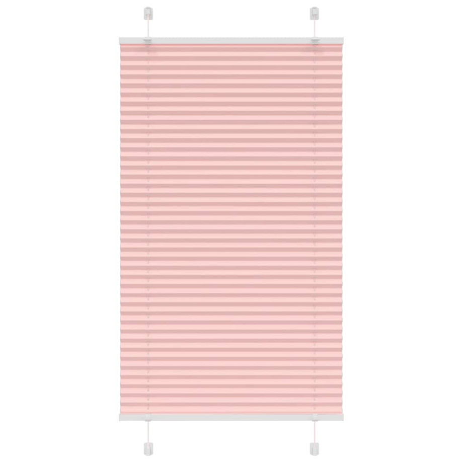 vidaXL Plissé rolgordijn 75x100 cm stofbreedte 74,4 cm polyester roze afbeelding 1