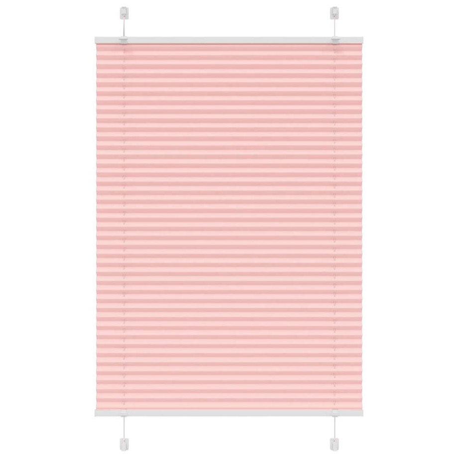 vidaXL Plissé rolgordijn 95x100 cm stofbreedte 94,4 cm polyester roze afbeelding 1