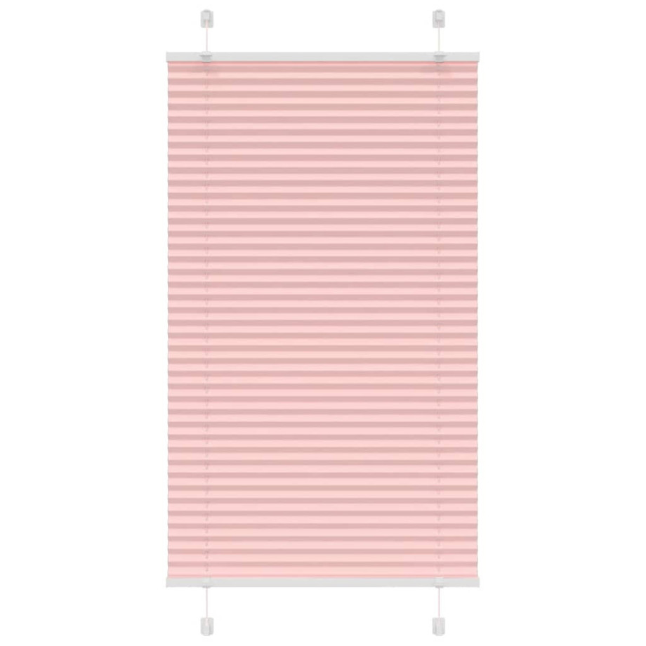 vidaXL Plissé rolgordijn 80x150 cm stofbreedte 79,4 cm polyester roze afbeelding 1