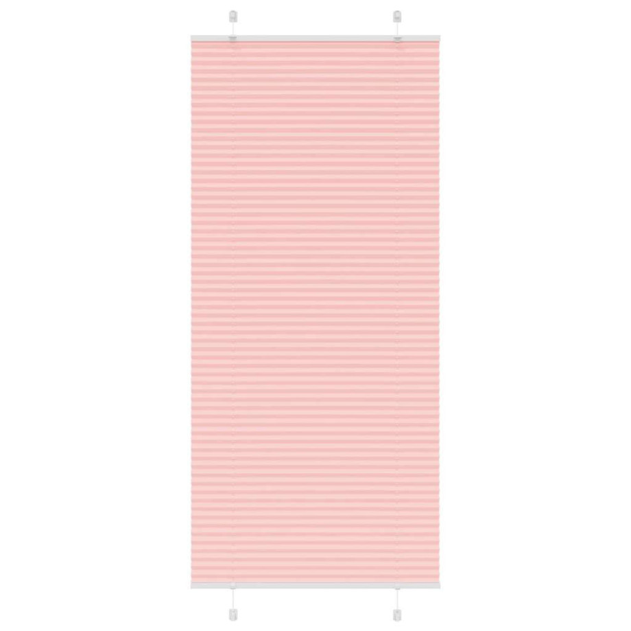 vidaXL Plissé rolgordijn 85x200 cm stofbreedte 84,4 cm polyester roze afbeelding 1