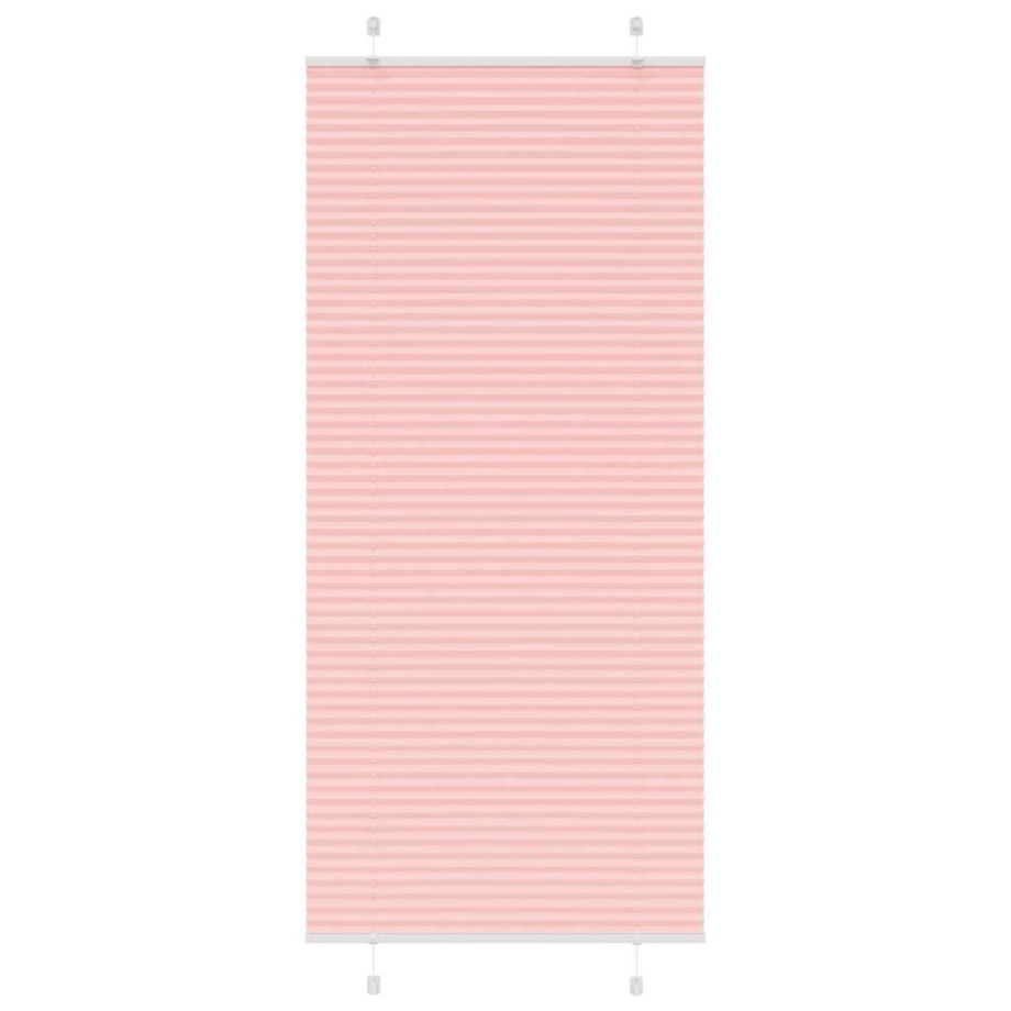 vidaXL Plissé rolgordijn 95x200 cm stofbreedte 94,4 cm polyester roze afbeelding 1