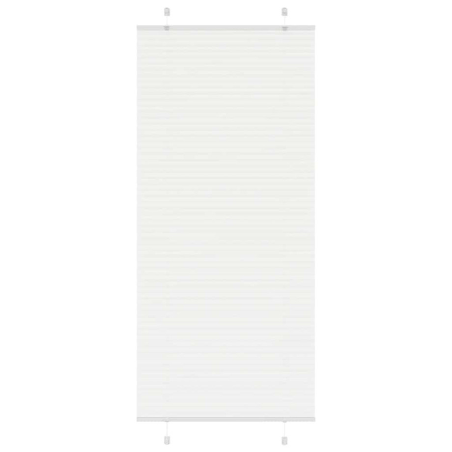 vidaXL Plissé rolgordijn 95x200 cm stofbreedte 94,4 cm polyester wit afbeelding 1