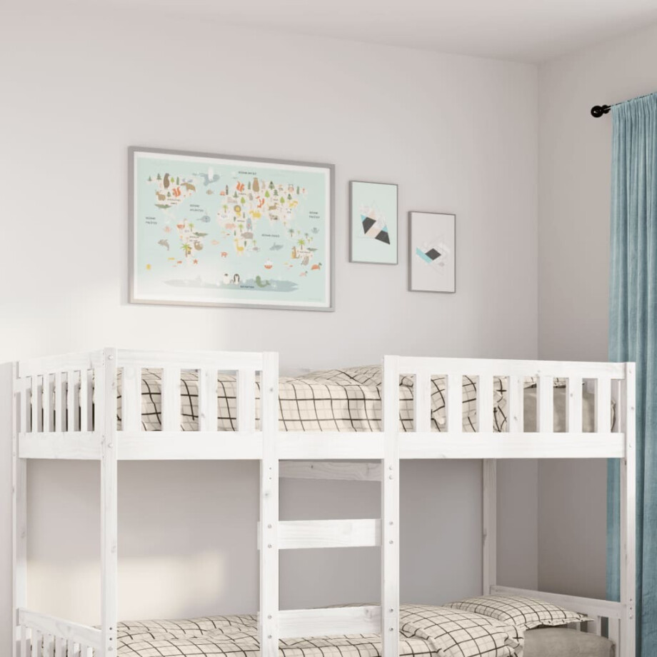 vidaXL Kinderbed zonder matras massief grenenhout wit 75x190 cm vidaXL Kinderbed zonder matras massief grenenhout wit 75x190 cm afbeelding 1