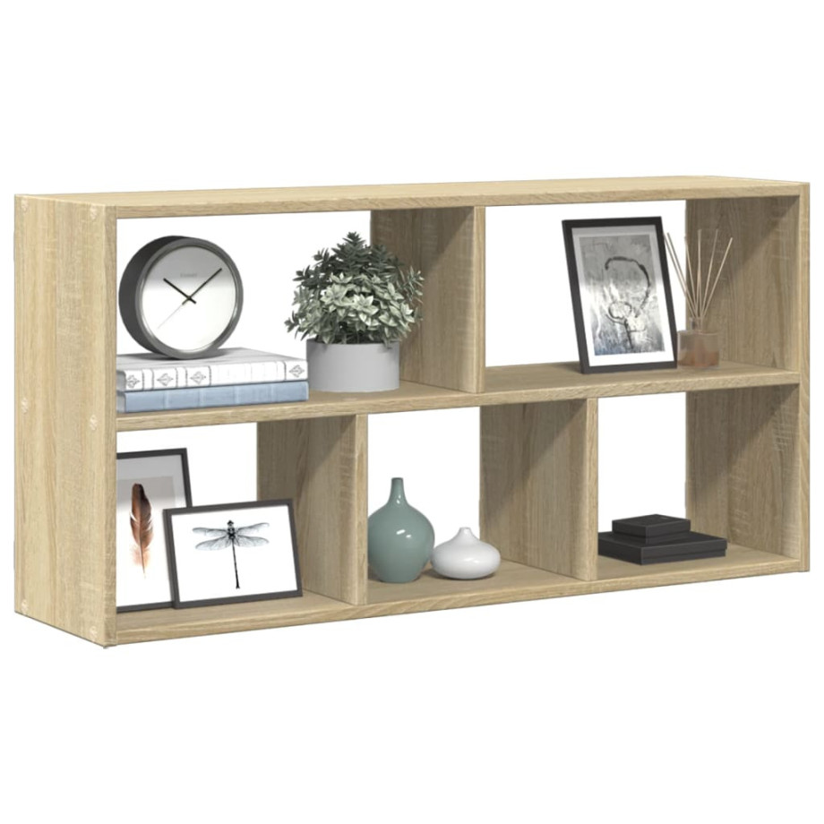 vidaXL Wandschap 100x25x50 cm bewerkt hout sonoma eikenkleurig afbeelding 1