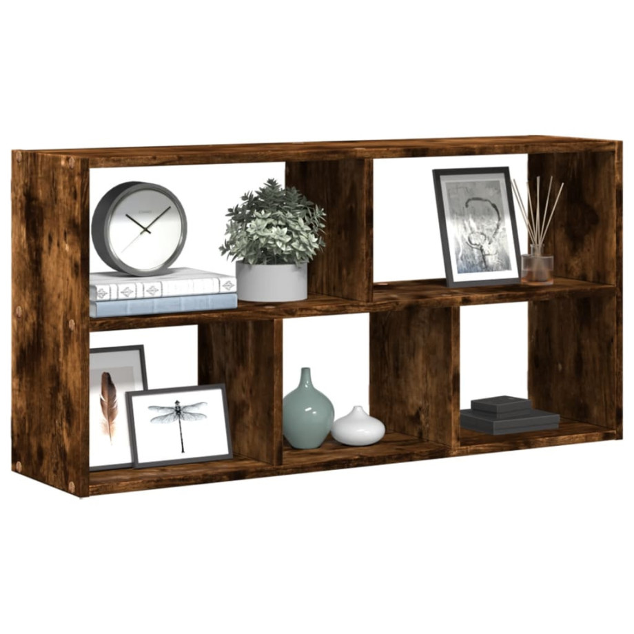 vidaXL Wandschap 100x25x50 cm bewerkt hout gerookt eikenkleurig afbeelding 1