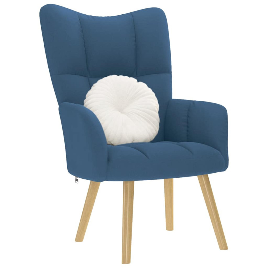 vidaXL Relaxstoel stof blauw afbeelding 1