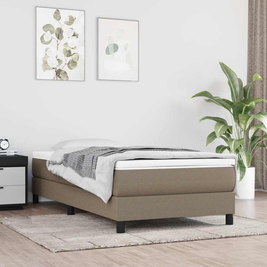 vidaXL Pocketveringmatras voor kinderen 80x160 cm stof taupe vidaXL Pocketveringmatras voor kinderen 80x160 cm stof taupe afbeelding 1