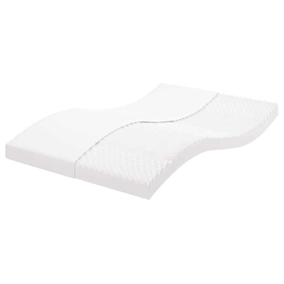 vidaXL Schuimmatras 7 zones hardheid 20 ILD 120x210 cm wit afbeelding 1