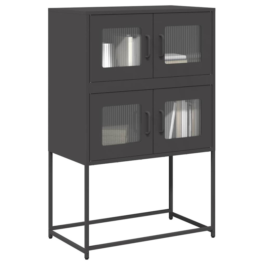 vidaXL Hoge kast 68x39x107 cm staal zwart vidaXL Hoge kast 68x39x107 cm staal zwart afbeelding 1