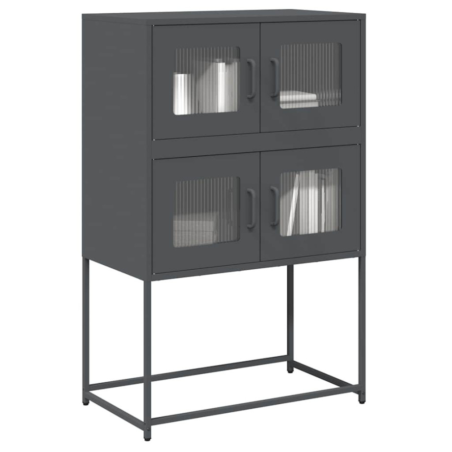 vidaXL Hoge kast 68x39x107 cm staal antracietkleurig afbeelding 1