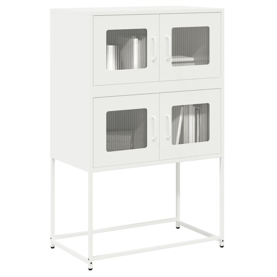 vidaXL Hoge kast 68x39x107 cm staal wit vidaXL Hoge kast 68x39x107 cm staal wit afbeelding 1