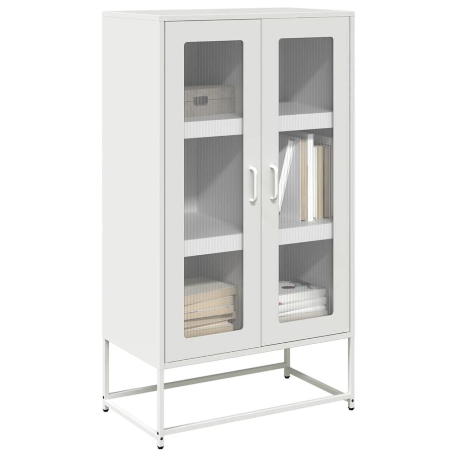 vidaXL Hoge kast 68x39x123 cm staal wit afbeelding 1