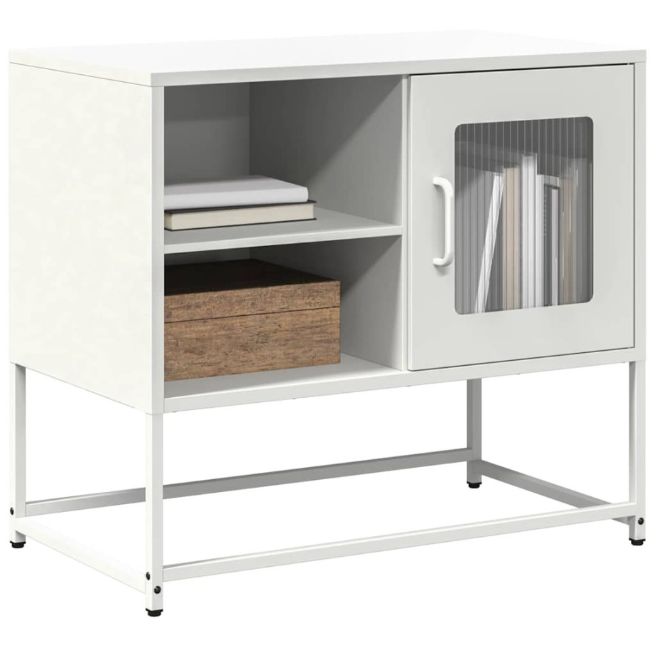 vidaXL Tv-meubel 68x39x60,5 cm staal wit afbeelding 1