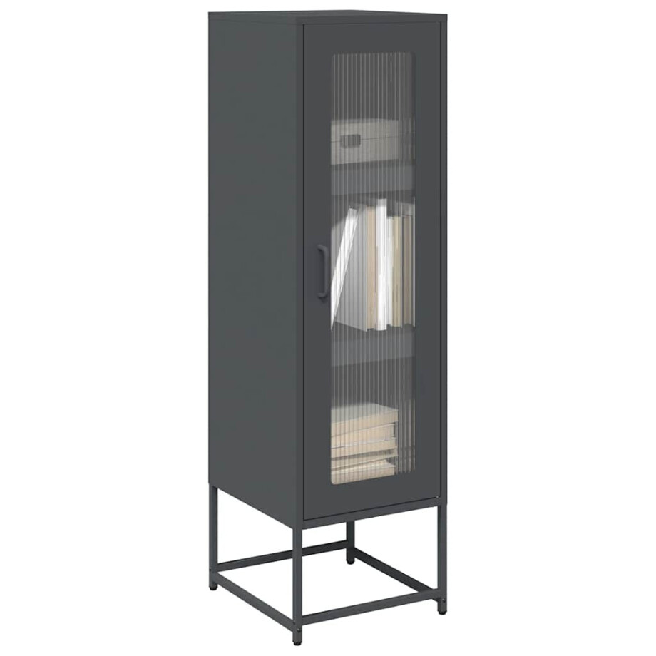 vidaXL Hoge kast 36x39x123 cm koudgewalst staal antracietkleurig afbeelding 1