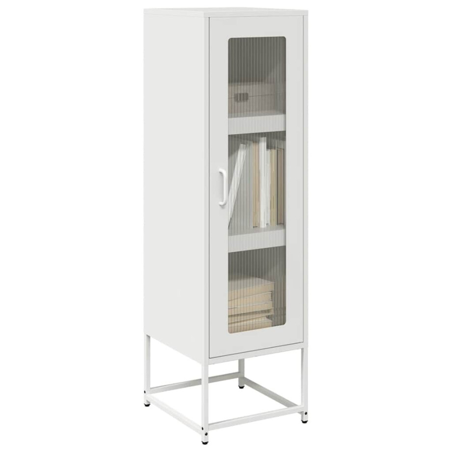 vidaXL Hoge kast 36x39x123 cm koudgewalst staal wit afbeelding 1