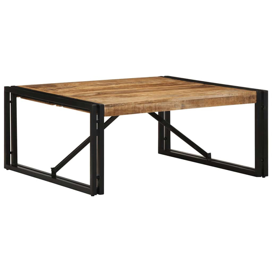 vidaXL Salontafel 80x80x35 cm massief ruw mangohout afbeelding 1