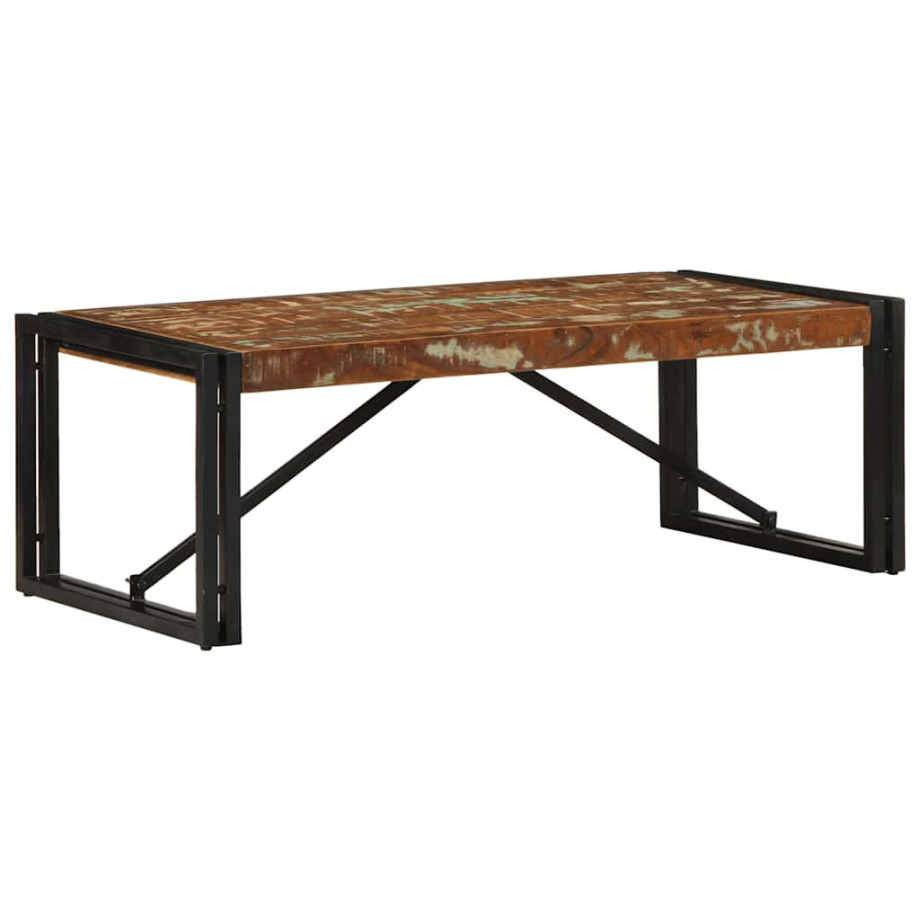 vidaXL Salontafel 100x50x35 cm massief gerecycled hout meerkleurig afbeelding 1